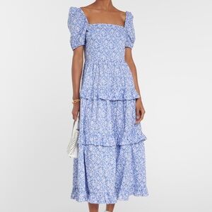 New Polo Ralph Lauren Floral Off-shoulder Puffy Sleeves Ruffle Maxi Dress $698